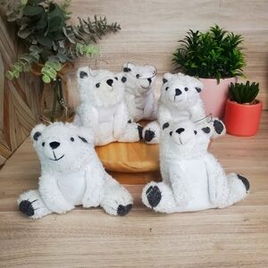 Target Adorable White Plush Polar Bear Set Christmas Tree Decorations Set Of 5